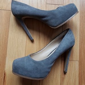 Grey suede heels size 11